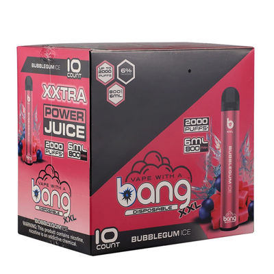 Draw Activated 2000 Puff Vape Bang XXL Refilled With 5% Nicotine Salt