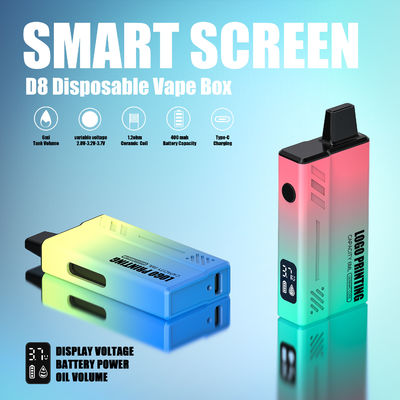 6ML Ceramic Coil CBD Vape Pen Device For D8 D9 D10 THCO HHC THC With Smart Screen Display