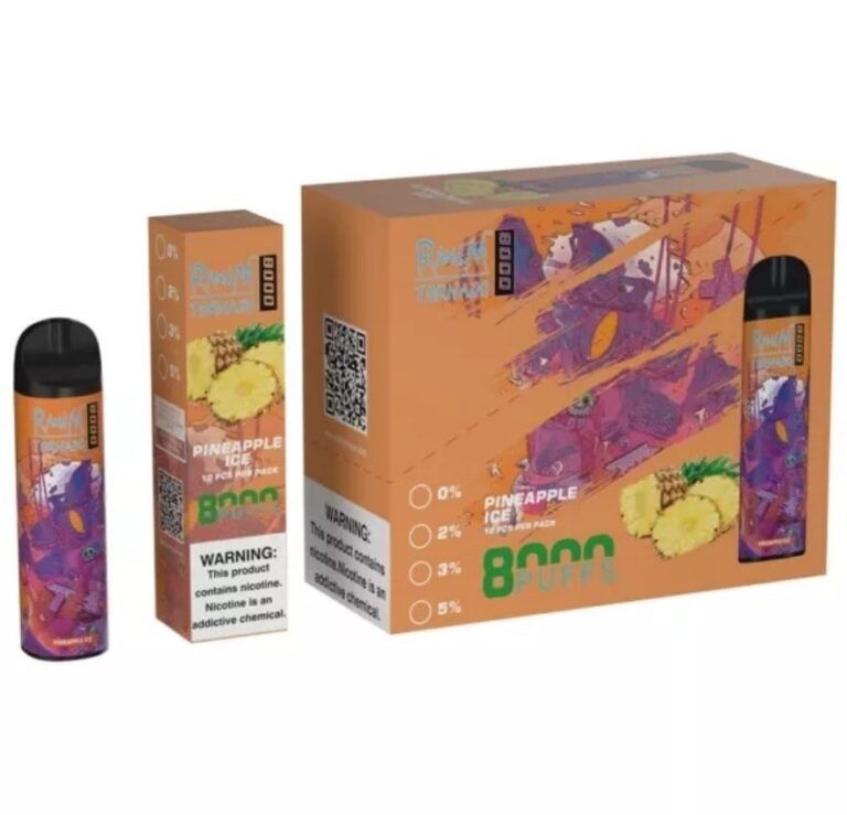 RandM Tornado Flavored Disposable Vapes 8000 Puffs Airflow Adjustable