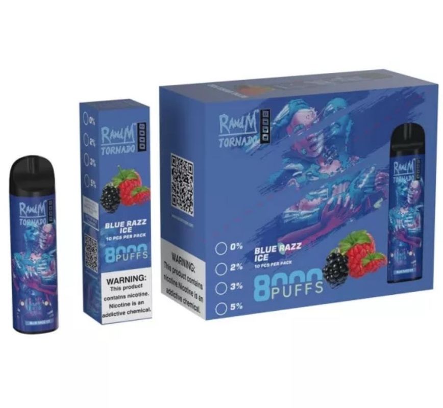 RandM Tornado Flavored Disposable Vapes 8000 Puffs Airflow Adjustable