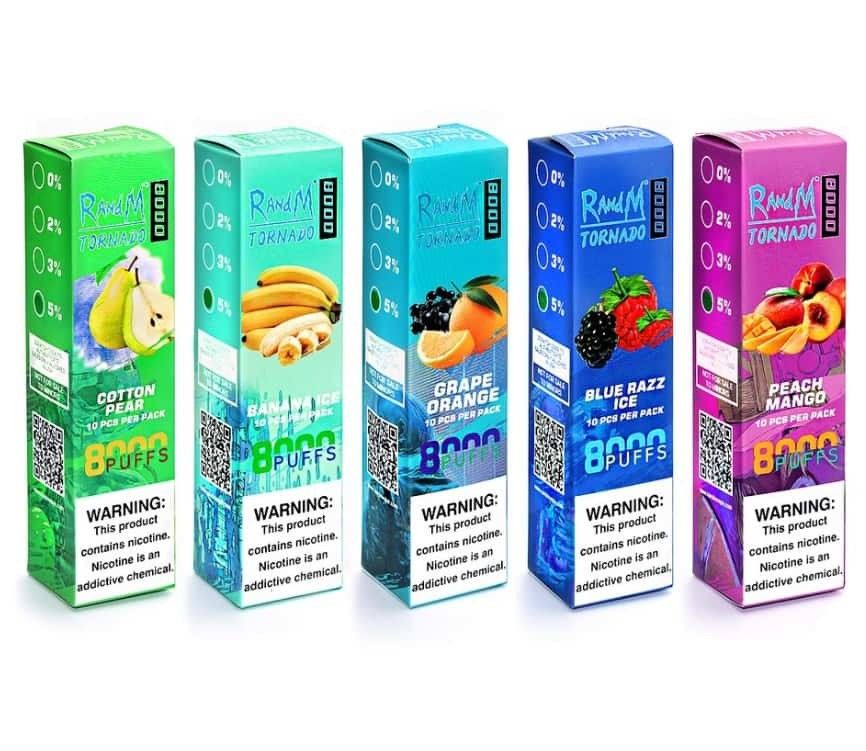 RandM Tornado 6500 Puff Vape Disposable 12ML 1000mAh Rechargeable