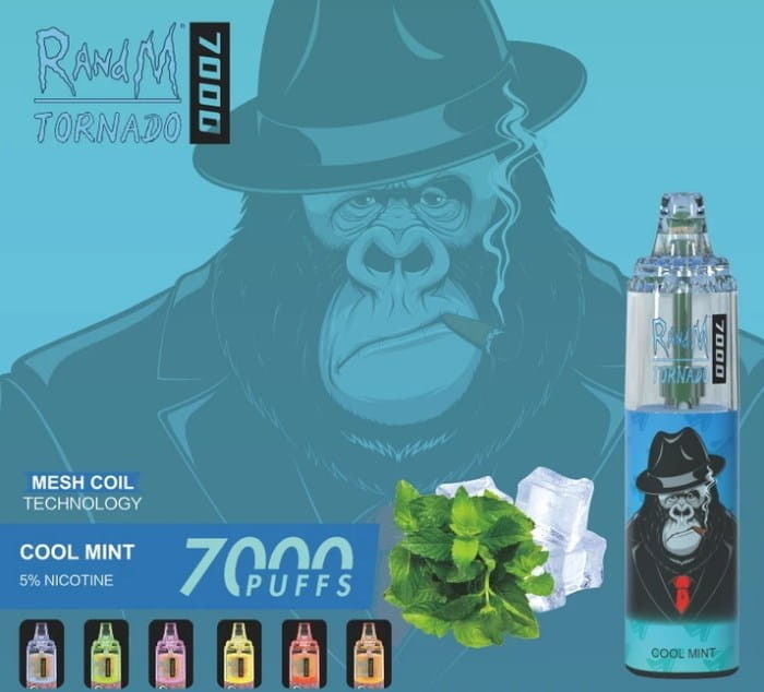 7000 Puffs 14ml Flavoured E Cigarettes RandM Tornado Disposable