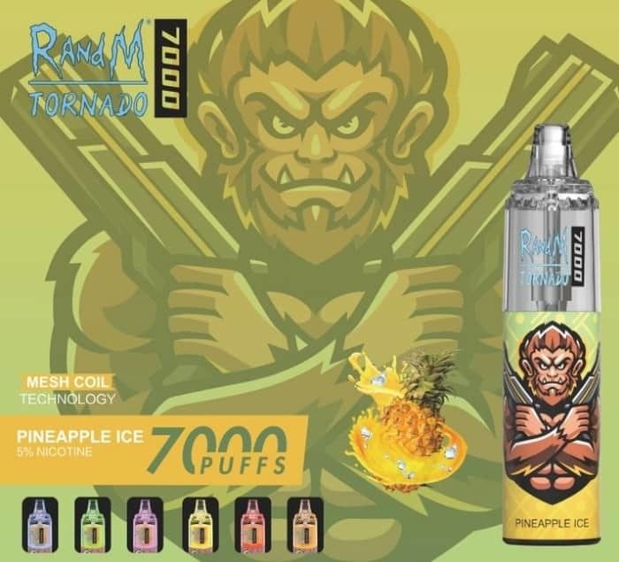 7000 Puffs 14ml Flavoured E Cigarettes RandM Tornado Disposable