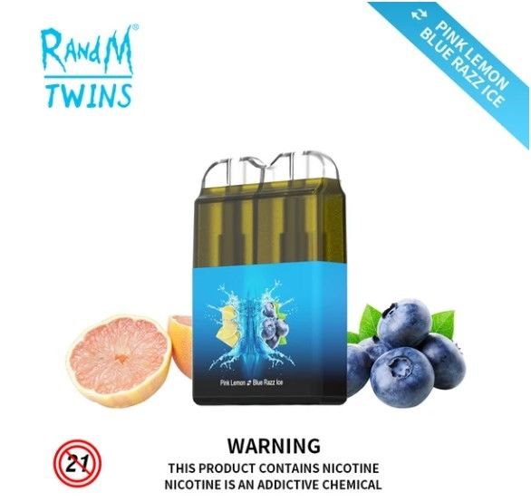 RandM Twins Disposable Vape Pens 2 In 1 6000 Puffs 11ml Nic Salt Rechargeable