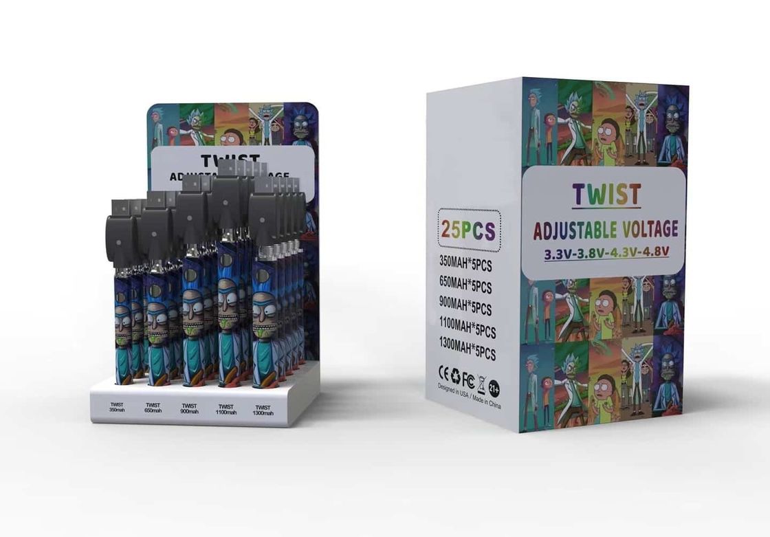 510 Thread 1300mAh Vape Cartridge Battery Voltage Adjustable For Vape Pen