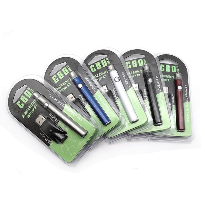 350mAh Vape Cartridge Battery Kit Voltage Adjustable Stainless Steel Material