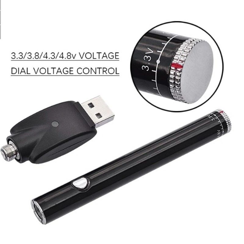 Voltage Adjustable Vape Cartridge Battery CBD 380mAh Rechargeable 510 Preheat
