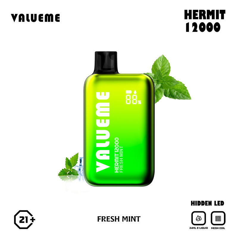 Disposable E Cigarette Vape Pen Valueme Hermit 12000 Puffs Non Refillable with Hiden Screen