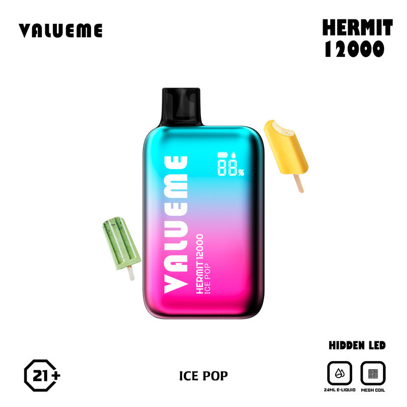 Disposable E Cigarette Vape Pen Valueme Hermit 12000 Puffs Non Refillable with Hiden Screen