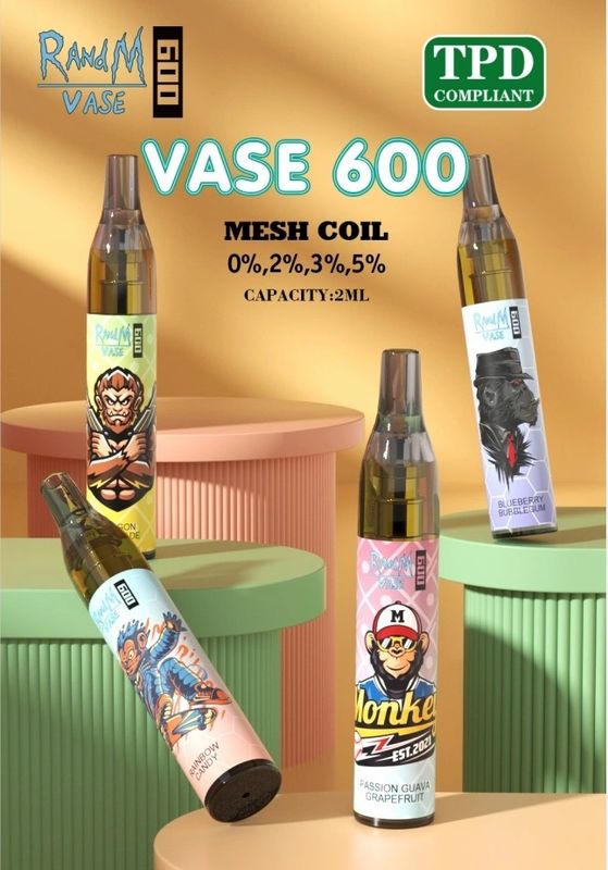 Cool Mint 600 Puff DISPOSABLE VAPE Device E Cigarettes 2ml Size OEM ODM