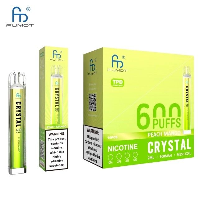 Tobacco Flavored 600 Puff Vape E Liquid Vape Disposable Rechargeable 5%/2% Nicotine Salt