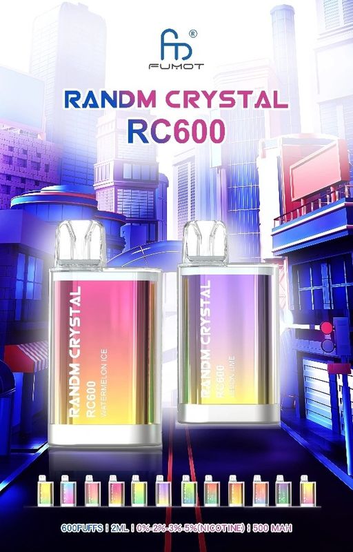 RandM Crystal RC600 350mah 2ML Disposable Vape Devices 600 Hits Smoking Vapor Cigarettes